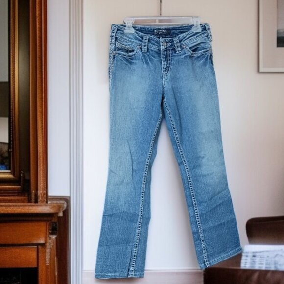 Silver Jeans Co. Suki Flap Slim Straight Light Wash Bootcut Jeans – Size 29/33 - Picture 1 of 16